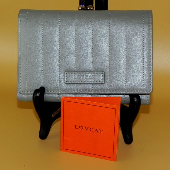 LOVCAT Leather Clutch Wallet Quilted Coin Credit Card - Picture 1 of 12